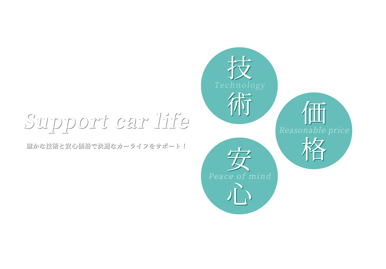 Support car life 確かな技術と安心価格で快適なカーライフをサポート！